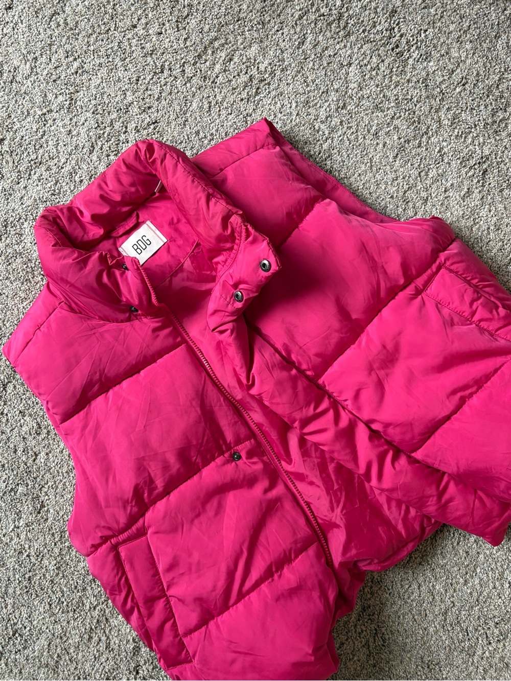 Urban Outfitters Women's Hot Pink Puffer Vest